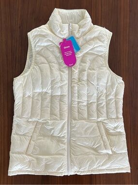 be inspired Cream Quilted Down Puffer Packable Vest